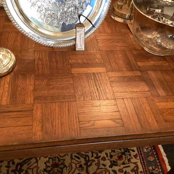 Game Table With Parquet Wood Top