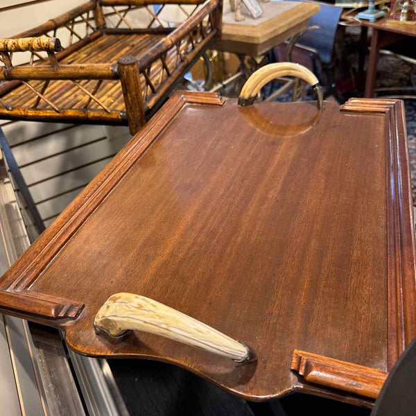 Mahogony Tray w/Bone Handles