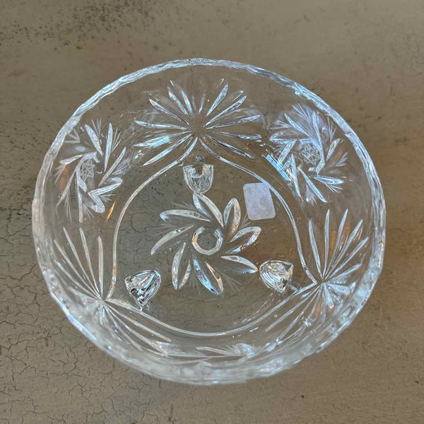 Footed Cut Glass Bowl