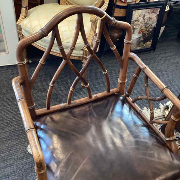 Faux Bamboo Leather Side Chair