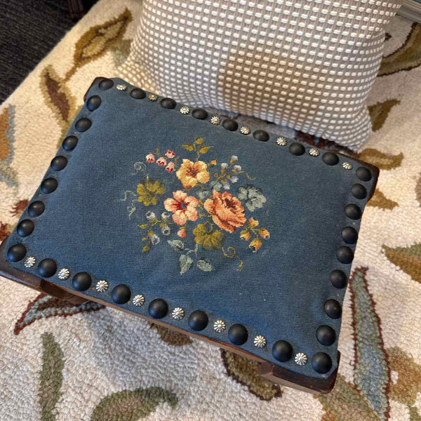 Needlepoint Floral Stepstool