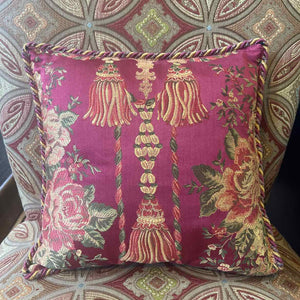 Cranberry Pillow With Cording