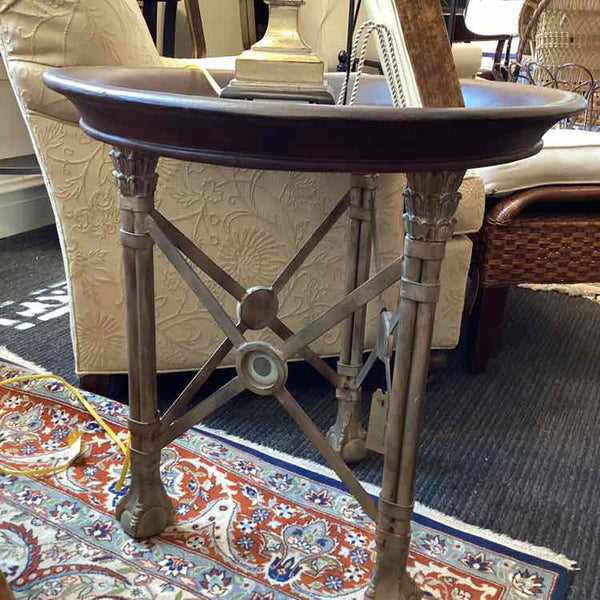 Metal & Glass Round Side Table