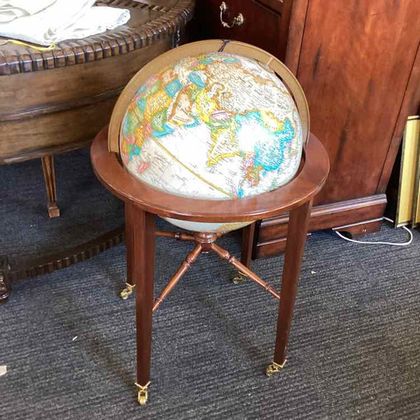Floor Globe On Wood Stand