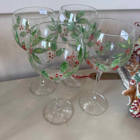 Four Handpainted Goblets