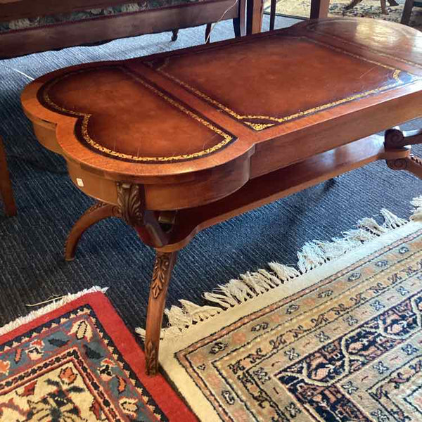 Mahogany Coffee Table With Leather Top
