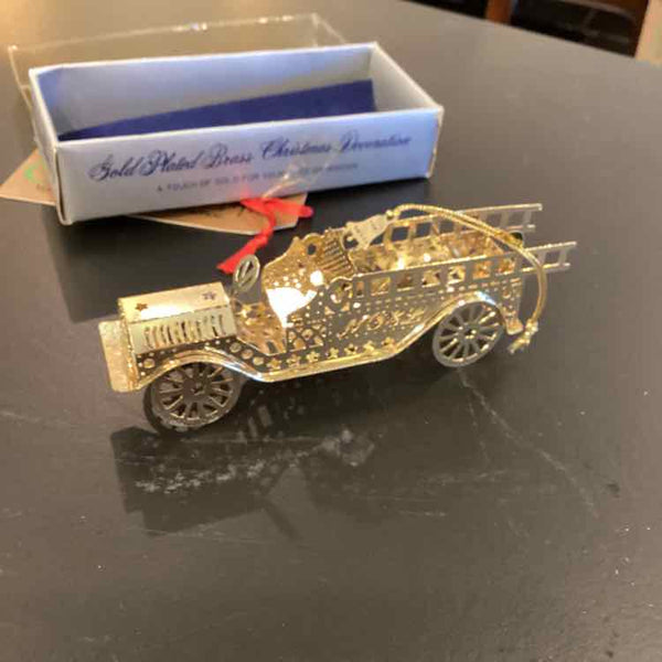 Brass Fire Truck Ornament