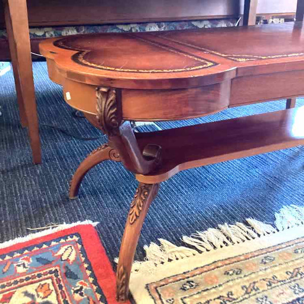 Mahogany Coffee Table With Leather Top