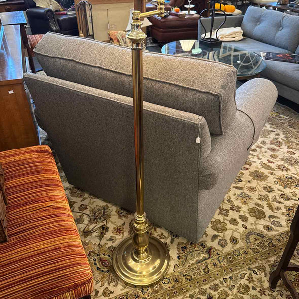 Gray Tweed Club Chair & Ottoman (Ethan Allen)