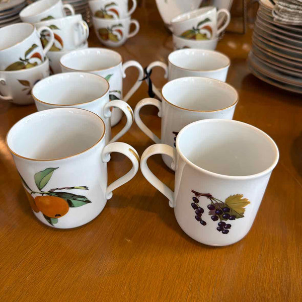 Royal Worcester "Evesham" Coffee Mugs - 6