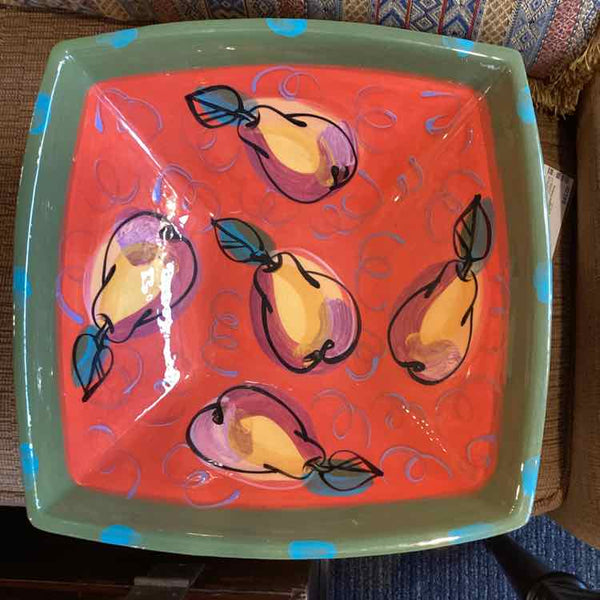 Hand Painted Square Pottery Bowl
