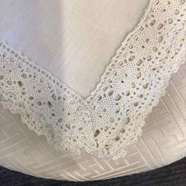 6 Cream Napkins - Crochet Edge