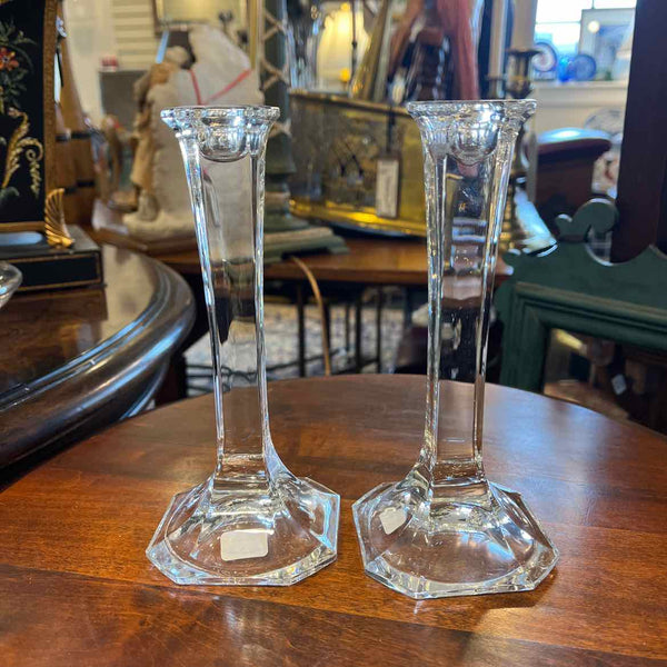 Pair Of Glass Candlesticks