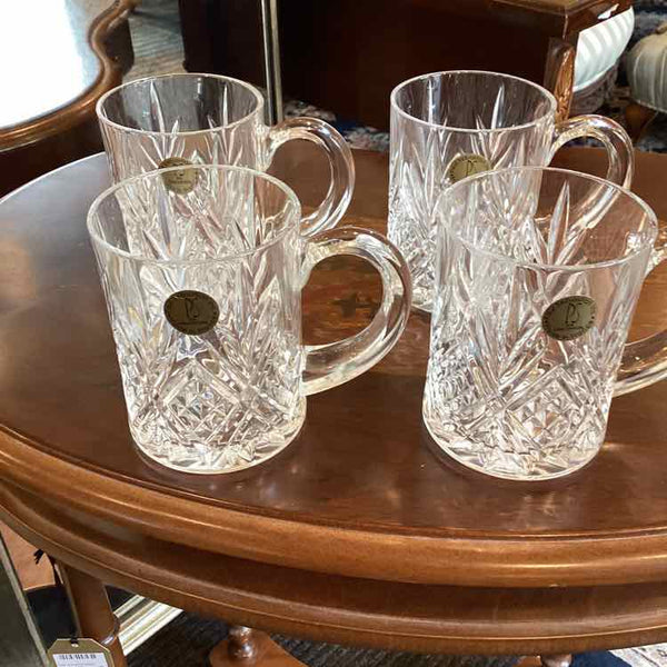 4 Vintage Lead Crystal Mugs (Paul Sebastian)