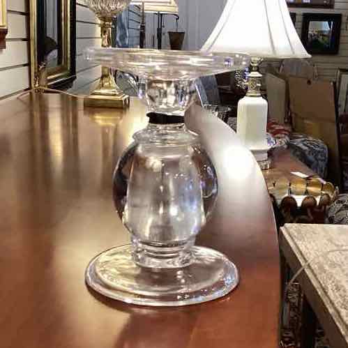 Heavy Glass Pillar Candle Holder