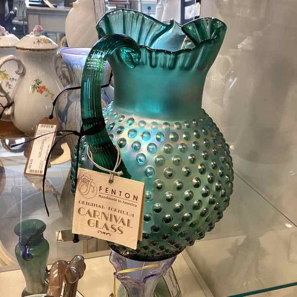 Fenton Carnival Satin Hobnail Pitcher