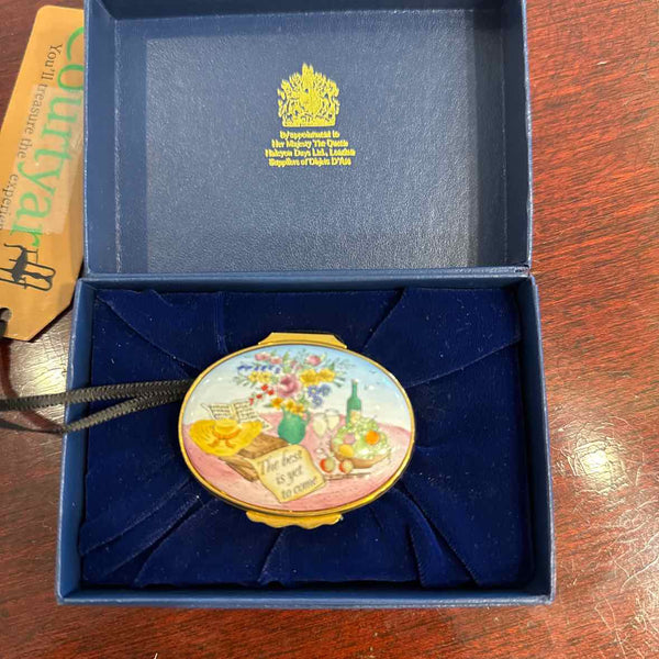 Halcyon Enamel Box "The Best Is Yet To Come"