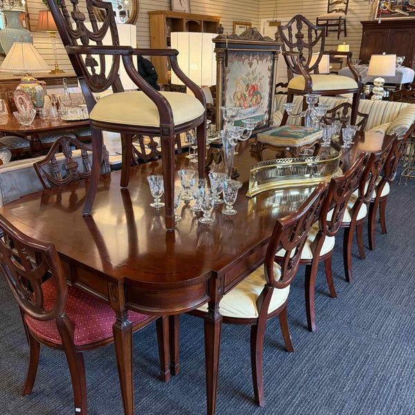 Maitland Smith Dining Table with 12 Dining Chairs