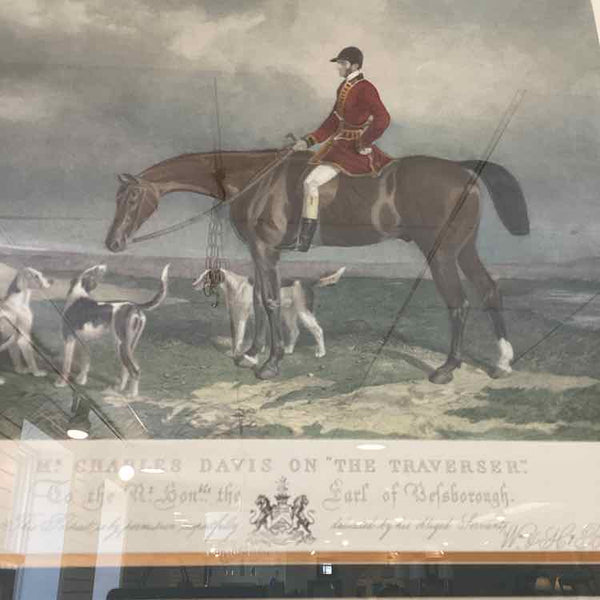 Hunt Scene Engraving "Charles Davis on Traverse"