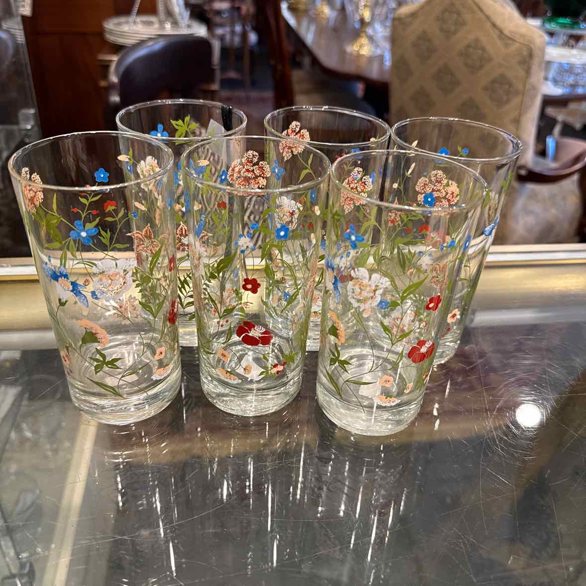 Set of 6 Floral Tumblers