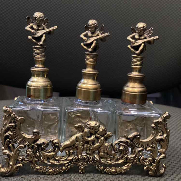 3 Perfume Bottles with Tray - Vintage