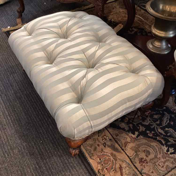 Sherrill Blue & White Ottoman