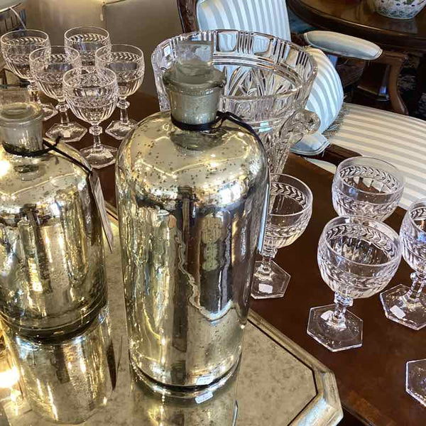 Distressed Mercury Glass Capped Bottle