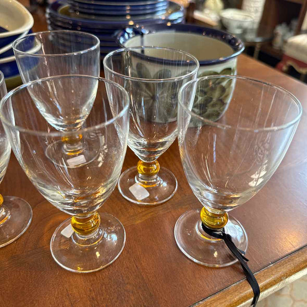 Six French Cordial Glasses