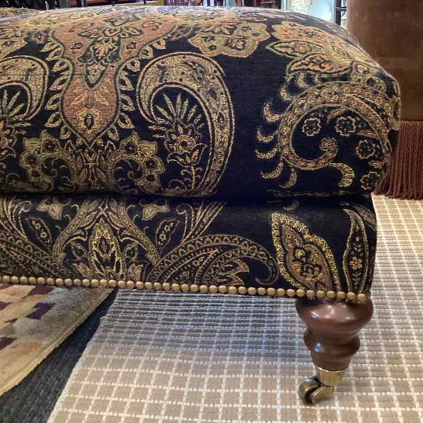 Pearson Black Paisley Ottoman