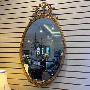 Oval Ornate Gold Mirror