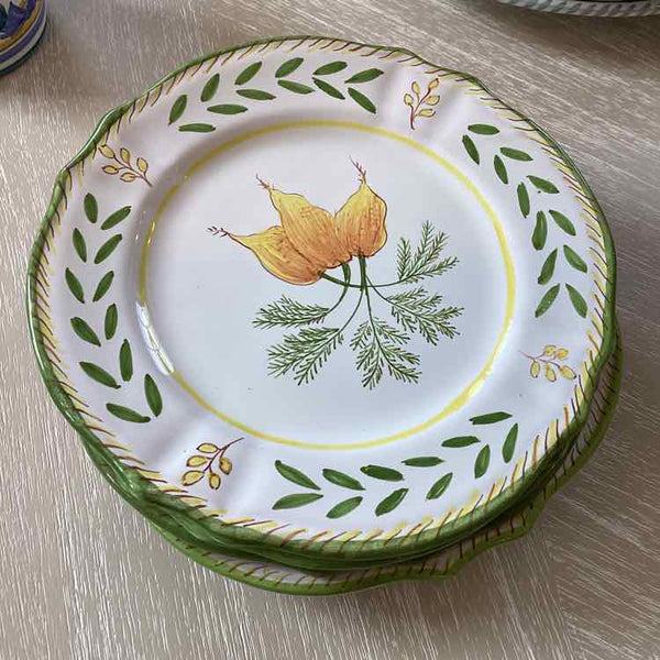 Set of 4 L'Antica Green Rim Salad Plates