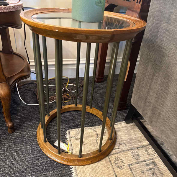 Drexel Walnut And Glass Table
