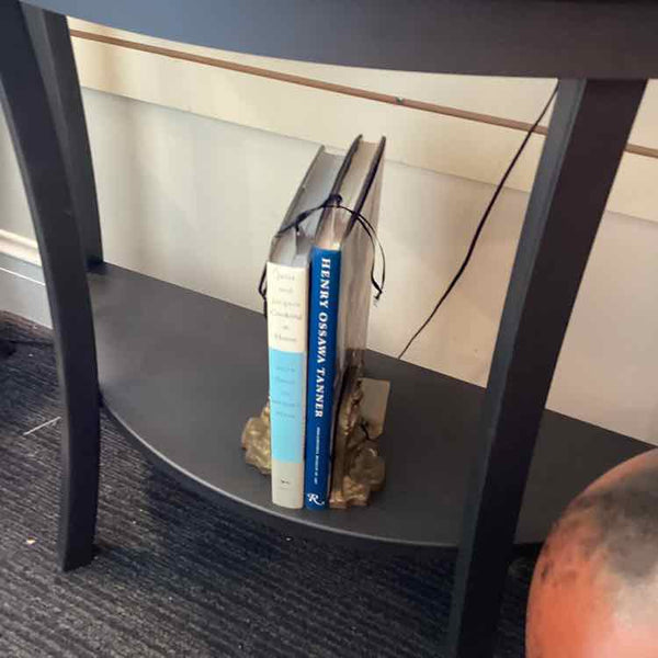 Metal Top Demilune Table