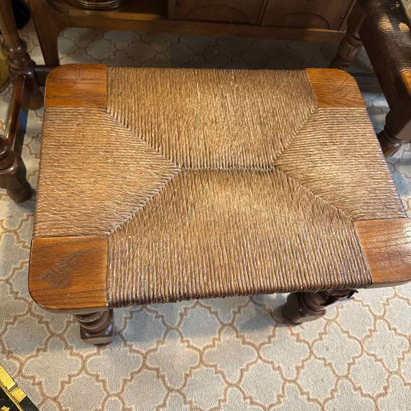 Hammary Wood And Woven Seat Ottoman
