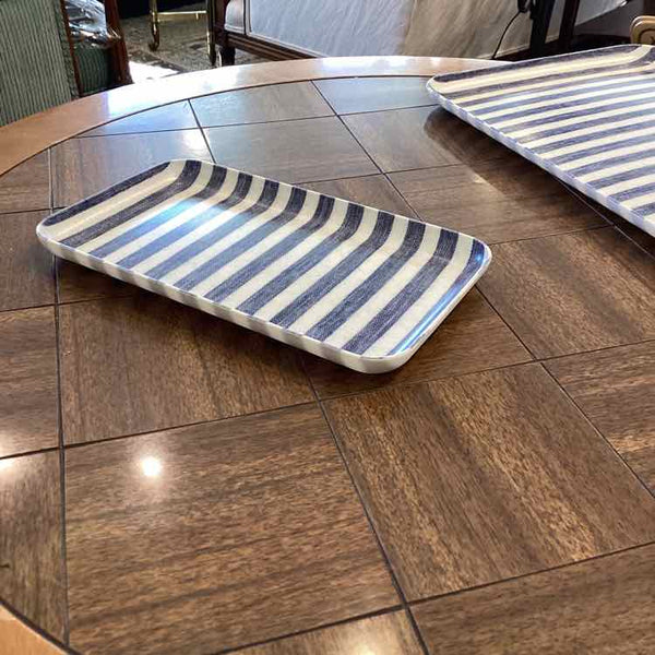 Blue And White Striped Laminate Tray