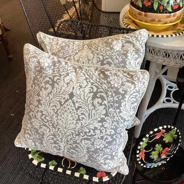 Pair Of Gray And White Pillows
