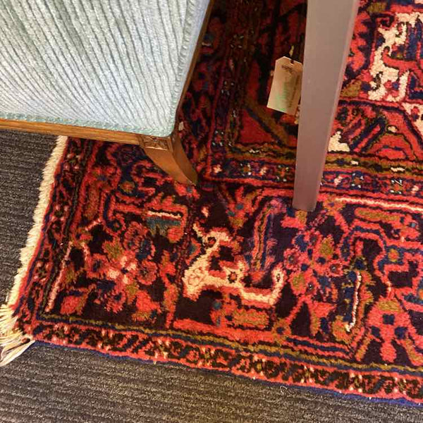 Red And Blue Tribal Heriz Rug