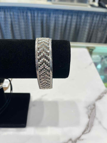 Sterling Chevron/Woven Bracelet