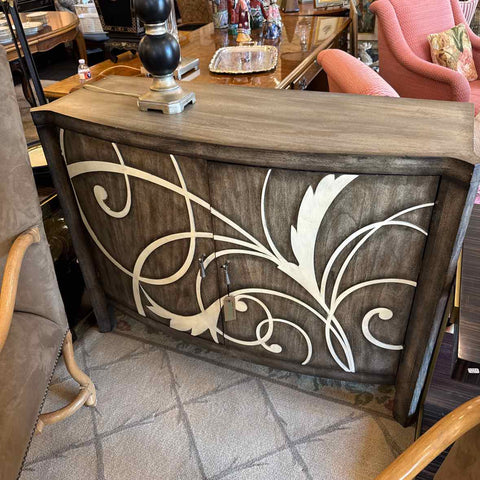 Gray Cabinet with Cream Overlay