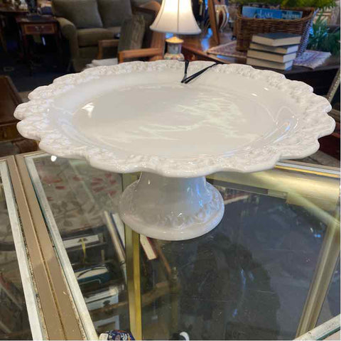 White Pedestal Cake Plate
