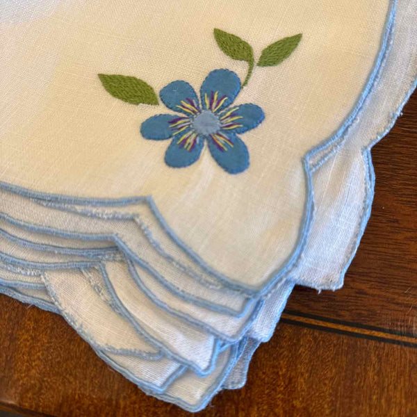 Blue Floral Placemats & Napkins - Set of 8
