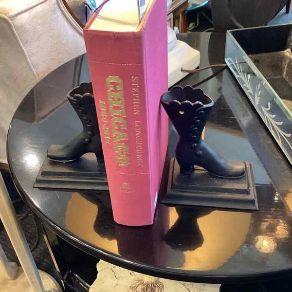 Pair of Cast Iron Buttonshoe Bookends