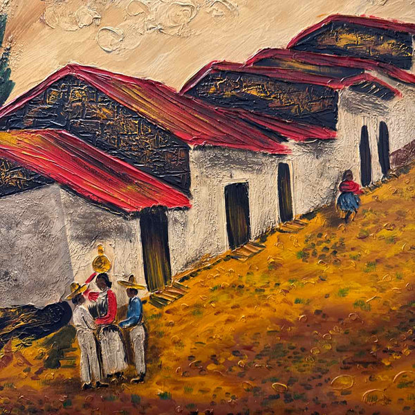 Mexican Village - Signed Oil