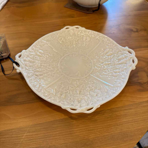 White Belleek Plate