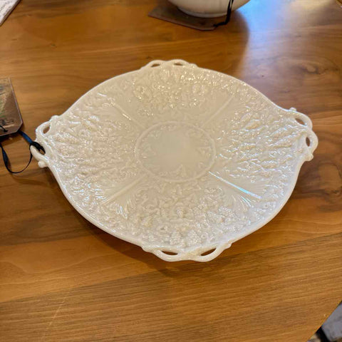 White Belleek Plate