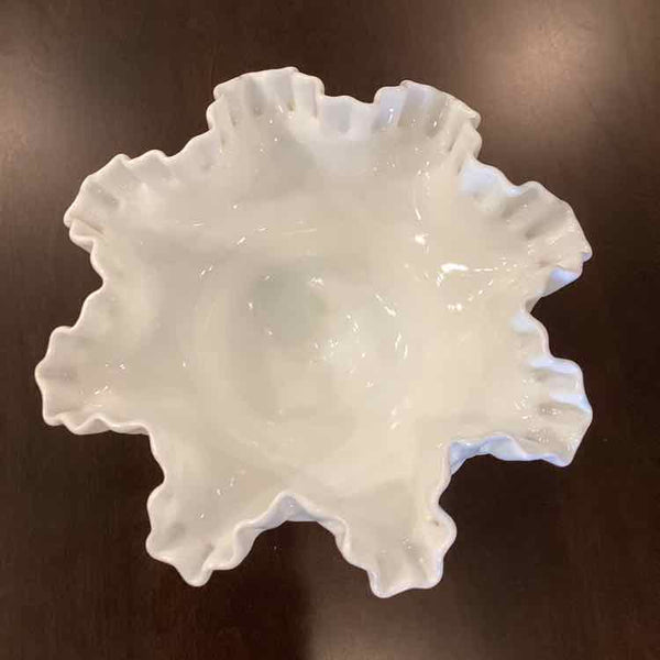 Hobnail Milk Glass Footed Bowl