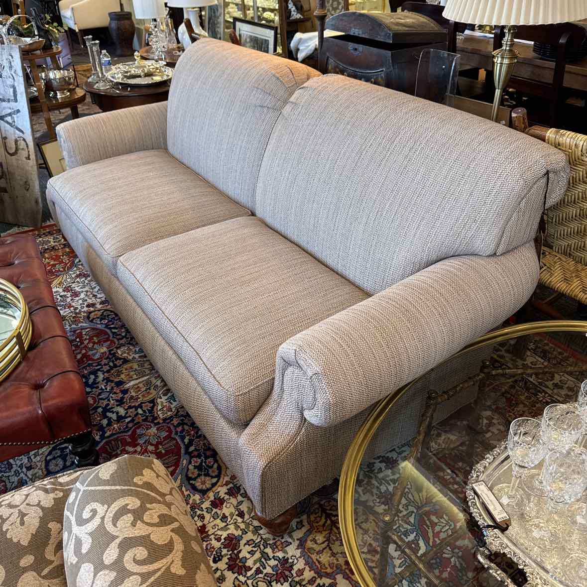 Tan Chenille Sofa