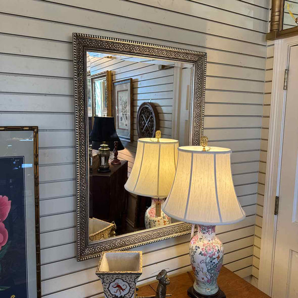 Silver Floral Carved  Mirror