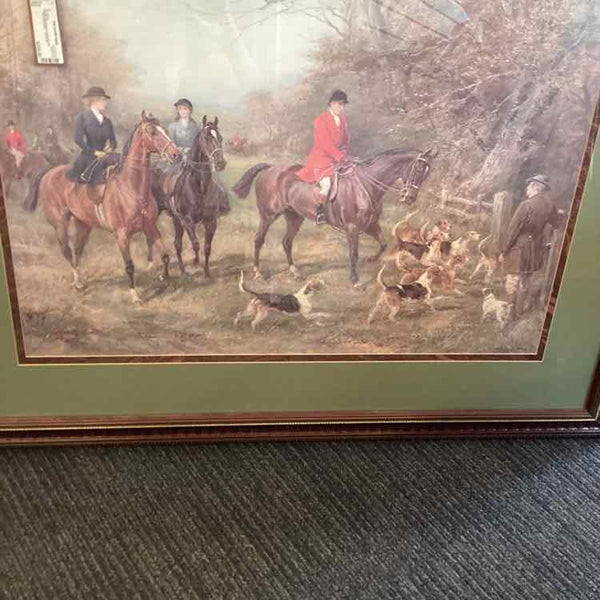 Equestrian Hunt Scene w/Beagles