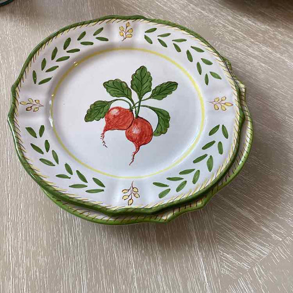 Set of 4 L'Antica Green Rim Salad Plates